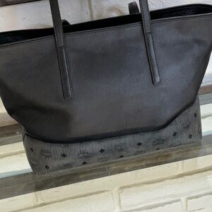 MCM Black and Gray Leather Bag